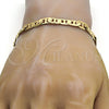 Pulsera Básica 04.242.0033.08GT Tono Dorado, Diseño de Mariner, Pulido, Tono Dorado (180 Gauge, 07 MM Thickness, 8 Inches Length)