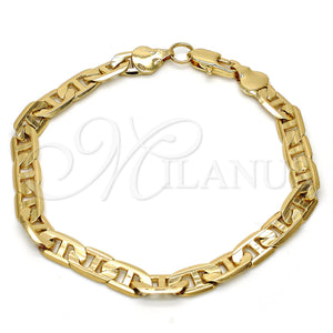 Pulsera Básica 04.242.0033.08GT Tono Dorado, Diseño de Mariner, Pulido, Tono Dorado (180 Gauge, 07 MM Thickness, 8 Inches Length)