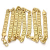 Gargantilla Basica 04.242.0033.28GT Tono Dorado, Diseño de Mariner, Pulido, Tono Dorado (180 Gauge, 07 MM Thickness, 28 Inches Length)