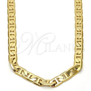 Gargantilla Basica 04.242.0033.28GT Tono Dorado, Diseño de Mariner, Pulido, Tono Dorado (180 Gauge, 07 MM Thickness, 28 Inches Length)