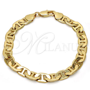 Pulsera Básica 04.242.0034.08GT Tono Dorado, Diseño de Mariner, Pulido, Tono Dorado (200 Gauge, 08 MM Thickness, 8 Inches Length)