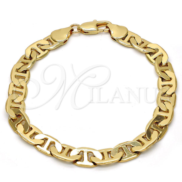 Pulsera Básica 04.242.0034.08GT Tono Dorado, Diseño de Mariner, Pulido, Tono Dorado (200 Gauge, 08 MM Thickness, 8 Inches Length)
