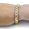 Pulsera Básica 04.242.0034.09GT Tono Dorado, Diseño de Mariner, Pulido, Tono Dorado (200 Gauge, 08 MM Thickness, 9 Inches Length)