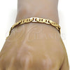 Pulsera Básica 04.242.0034.09GT Tono Dorado, Diseño de Mariner, Pulido, Tono Dorado (200 Gauge, 08 MM Thickness, 9 Inches Length)