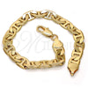 Pulsera Básica 04.242.0034.09GT Tono Dorado, Diseño de Mariner, Pulido, Tono Dorado (200 Gauge, 08 MM Thickness, 9 Inches Length)