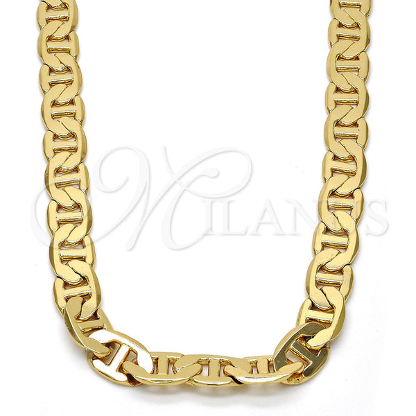 Gargantilla Basica 04.242.0034.28GT Tono Dorado, Diseño de Mariner, Pulido, Tono Dorado (200 Gauge, 08 MM Thickness, 28 Inches Length)