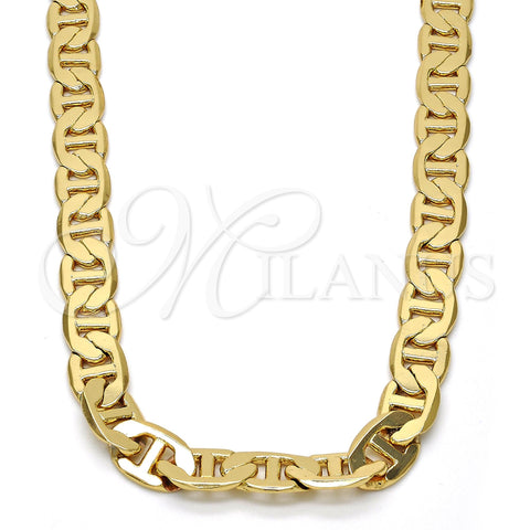 Gargantilla Basica 04.242.0034.28GT Tono Dorado, Diseño de Mariner, Pulido, Tono Dorado (200 Gauge, 08 MM Thickness, 28 Inches Length)