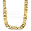 Gargantilla Basica 04.242.0034.28GT Tono Dorado, Diseño de Mariner, Pulido, Tono Dorado (200 Gauge, 08 MM Thickness, 28 Inches Length)