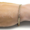 Pulsera Básica 04.242.0025.08GT Tono Dorado, Diseño de Cubana, Pulido, Tono Dorado (120 Gauge, 04 MM Thickness, 8 Inches Length)