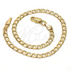 Pulsera Básica 04.242.0025.08GT Tono Dorado, Diseño de Cubana, Pulido, Tono Dorado (120 Gauge, 04 MM Thickness, 8 Inches Length)