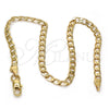 Pulsera Básica 04.242.0025.08GT Tono Dorado, Diseño de Cubana, Pulido, Tono Dorado (120 Gauge, 04 MM Thickness, 8 Inches Length)