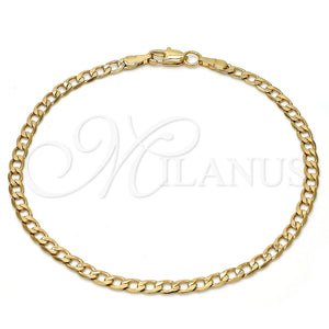 Pulsera Básica 04.242.0025.08GT Tono Dorado, Diseño de Cubana, Pulido, Tono Dorado (120 Gauge, 04 MM Thickness, 8 Inches Length)