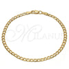 Pulsera Básica 04.242.0025.08GT Tono Dorado, Diseño de Cubana, Pulido, Tono Dorado (120 Gauge, 04 MM Thickness, 8 Inches Length)