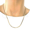 Gargantilla Basica 04.242.0025.24GT Tono Dorado, Diseño de Cubana, Pulido, Tono Dorado (120 Gauge, 04 MM Thickness, 24 Inches Length)