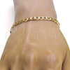 Pulsera Básica 04.242.0026.08GT Tono Dorado, Diseño de Cubana, Pulido, Tono Dorado (140 Gauge, 05 MM Thickness, 8 Inches Length)