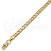 Pulsera Básica 04.242.0026.08GT Tono Dorado, Diseño de Cubana, Pulido, Tono Dorado (140 Gauge, 05 MM Thickness, 8 Inches Length)