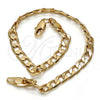 Pulsera Básica 04.242.0026.08GT Tono Dorado, Diseño de Cubana, Pulido, Tono Dorado (140 Gauge, 05 MM Thickness, 8 Inches Length)