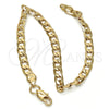 Pulsera Básica 04.242.0026.08GT Tono Dorado, Diseño de Cubana, Pulido, Tono Dorado (140 Gauge, 05 MM Thickness, 8 Inches Length)