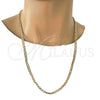 Gargantilla Basica 04.242.0026.28GT Tono Dorado, Diseño de Cubana, Pulido, Tono Dorado (140 Gauge, 05 MM Thickness, 28 Inches Length)