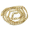 Gargantilla Basica 04.242.0026.28GT Tono Dorado, Diseño de Cubana, Pulido, Tono Dorado (140 Gauge, 05 MM Thickness, 28 Inches Length)
