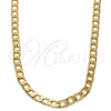 Gargantilla Basica 04.242.0026.28GT Tono Dorado, Diseño de Cubana, Pulido, Tono Dorado (140 Gauge, 05 MM Thickness, 28 Inches Length)