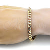 Pulsera Básica 04.242.0027.08GT Tono Dorado, Diseño de Cubana, Pulido, Tono Dorado (160 Gauge, 06 MM Thickness, 8 Inches Length)