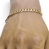 Pulsera Básica 04.242.0027.08GT Tono Dorado, Diseño de Cubana, Pulido, Tono Dorado (160 Gauge, 06 MM Thickness, 8 Inches Length)