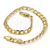 Pulsera Básica 04.242.0027.08GT Tono Dorado, Diseño de Cubana, Pulido, Tono Dorado (160 Gauge, 06 MM Thickness, 8 Inches Length)
