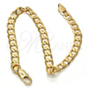 Pulsera Básica 04.242.0027.08GT Tono Dorado, Diseño de Cubana, Pulido, Tono Dorado (160 Gauge, 06 MM Thickness, 8 Inches Length)