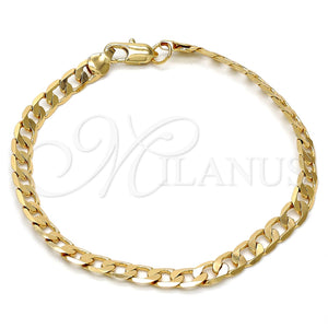 Pulsera Básica 04.242.0027.08GT Tono Dorado, Diseño de Cubana, Pulido, Tono Dorado (160 Gauge, 06 MM Thickness, 8 Inches Length)