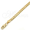 Gargantilla Basica 04.242.0027.24GT Tono Dorado, Diseño de Cubana, Pulido, Tono Dorado (160 Gauge, 06 MM Thickness, 24 Inches Length)
