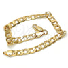Pulsera Básica 04.242.0028.08GT Tono Dorado, Diseño de Cubana, Pulido, Tono Dorado (180 Gauge, 07 MM Thickness, 8 Inches Length)