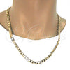 Gargantilla Basica 04.242.0028.24GT Tono Dorado, Diseño de Cubana, Pulido, Tono Dorado (180 Gauge, 07 MM Thickness, 24 Inches Length)