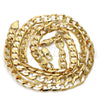 Gargantilla Basica 04.242.0028.24GT Tono Dorado, Diseño de Cubana, Pulido, Tono Dorado (180 Gauge, 07 MM Thickness, 24 Inches Length)