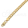 Gargantilla Basica 04.242.0028.28GT Tono Dorado, Diseño de Cubana, Pulido, Tono Dorado (180 Gauge, 07 MM Thickness, 28 Inches Length)
