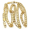 Gargantilla Basica 04.242.0028.28GT Tono Dorado, Diseño de Cubana, Pulido, Tono Dorado (180 Gauge, 07 MM Thickness, 28 Inches Length)