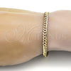 Pulsera Básica 04.242.0035.08GT Tono Dorado, Diseño de Cubana Pave, Pulido, Tono Dorado (120 Gauge, 04 MM Thickness, 8 Inches Length)