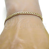 Pulsera Básica 04.242.0035.08GT Tono Dorado, Diseño de Cubana Pave, Pulido, Tono Dorado (120 Gauge, 04 MM Thickness, 8 Inches Length)