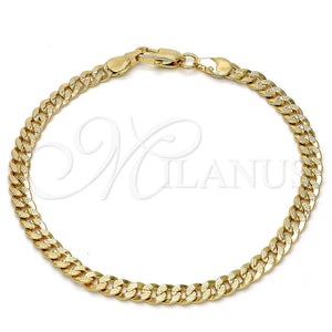 Pulsera Básica 04.242.0035.08GT Tono Dorado, Diseño de Cubana Pave, Pulido, Tono Dorado (120 Gauge, 04 MM Thickness, 8 Inches Length)