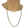 Gargantilla Basica 04.242.0036.30GT Tono Dorado, Diseño de Cubana Pave, Pulido, Tono Dorado (140 Gauge, 05 MM Thickness, 30 Inches Length)