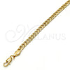 Gargantilla Basica 04.242.0036.30GT Tono Dorado, Diseño de Cubana Pave, Pulido, Tono Dorado (140 Gauge, 05 MM Thickness, 30 Inches Length)