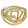 Gargantilla Basica 04.242.0036.30GT Tono Dorado, Diseño de Cubana Pave, Pulido, Tono Dorado (140 Gauge, 05 MM Thickness, 30 Inches Length)