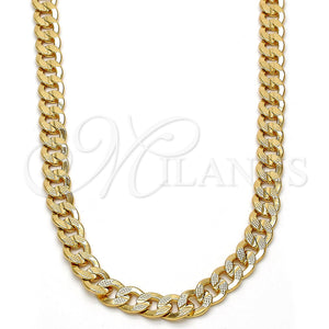 Gargantilla Basica 04.242.0037.30GT Tono Dorado, Diseño de Cubana Pave, Pulido, Tono Dorado (160 Gauge, 06 MM Thickness, 30 Inches Length)