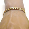 Pulsera Básica 04.242.0039.08GT Tono Dorado, Diseño de Cubana Pave, Pulido, Tono Dorado (200 Gauge, 08 MM Thickness, 8 Inches Length)