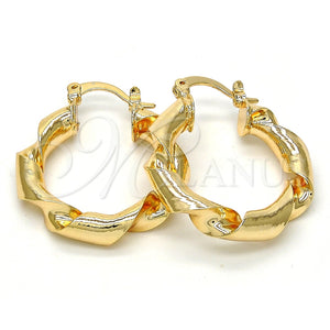 Argolla Mediana 02.170.0134.30 Oro Laminado, Diseño de Torcido, Pulido, Tono Dorado