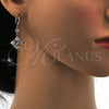 Arete Largo 02.217.0060 Oro Laminado, con Blanca Zirconia Cubica, Pulido, Tono Dorado