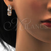 Argolla Huggie 02.217.0023.1.20 Oro Laminado, Diseño de Gota, con Blanca Zirconia Cubica, Pulido, Tono Dorado