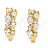 Argolla Huggie 02.217.0023.1.20 Oro Laminado, Diseño de Gota, con Blanca Zirconia Cubica, Pulido, Tono Dorado