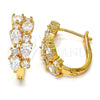 Argolla Huggie 02.217.0023.1.20 Oro Laminado, Diseño de Gota, con Blanca Zirconia Cubica, Pulido, Tono Dorado