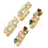 Argolla Huggie 02.217.0023.1.20 Oro Laminado, Diseño de Gota, con Blanca Zirconia Cubica, Pulido, Tono Dorado